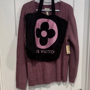 Bundle🌸Home Crafted Black and Pink Tote Bag & NWT Sweater size xl